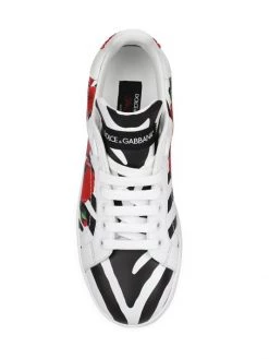 DOLCE&GABBANA Portofino Zebra Peonies Leather Sneakers -Deals DOLCE&GABBANA Store unnamed file 1013