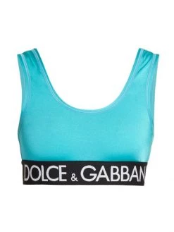 DOLCE&GABBANA Capri Cropped Logo-Hem Top
