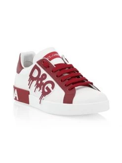 DOLCE&GABBANA Portofino Low-Top Logo Sneakers For Men White Black -Deals DOLCE&GABBANA Store unnamed file 1044