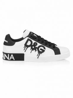 DOLCE&GABBANA Portofino Low-Top Logo Sneakers For Men White Black -Deals DOLCE&GABBANA Store unnamed file 1049