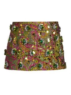 DOLCE&GABBANA Lurex® Metallic Jacquard Micro Mini Skirt
