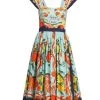 DOLCE&GABBANA Capri Painterly Fruit Midi-Dress