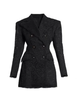 DOLCE&GABBANA Lace-Embellished Blazer Mini-Dress