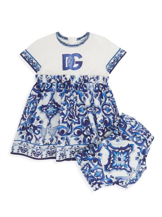 DOLCE&GABBANA Baby Girl's Majolica Dress & Bloomers Set For Kids 3 DOLCE&GABBANA Baby Girl's Majolica Dress & Bloomers Set For Kids