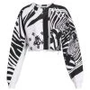 DOLCE&GABBANA Zebra Cropped Zebra & Logo-Print Sweatshirt