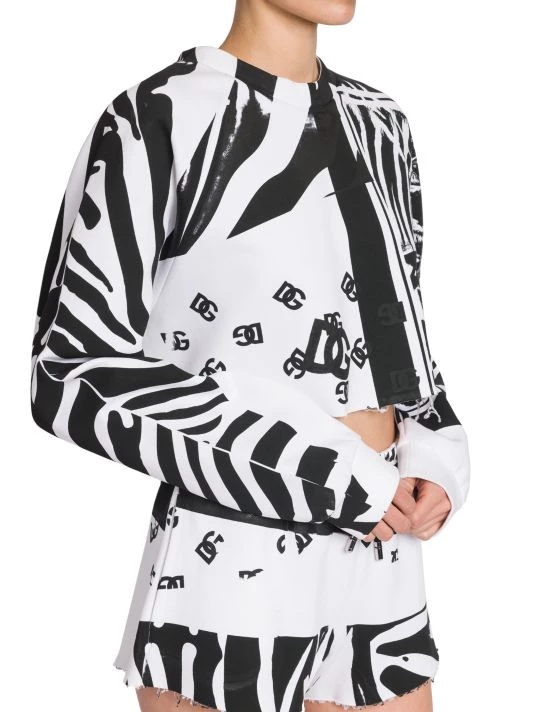 DOLCE&GABBANA Zebra Cropped Zebra & Logo-Print Sweatshirt 8 DOLCE&GABBANA Zebra Cropped Zebra & Logo-Print Sweatshirt - Image 6