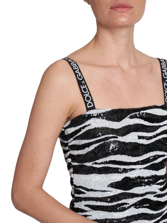 DOLCE&GABBANA Zebra-Print Draped Sequin Minidress 8 DOLCE&GABBANA Zebra-Print Draped Sequin Minidress - Image 6