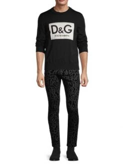 DOLCE&GABBANA Leopard-Print Flocked Skinny Jeans For Men -Deals DOLCE&GABBANA Store unnamed file 1180
