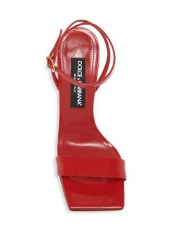 DOLCE&GABBANA Patent Leather Logo-Heel Ankle-Strap Sandals -Deals DOLCE&GABBANA Store unnamed file 1204