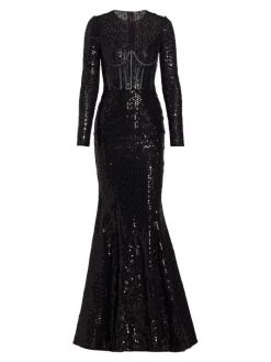 DOLCE&GABBANA Sequin-Embellished Corset Gown