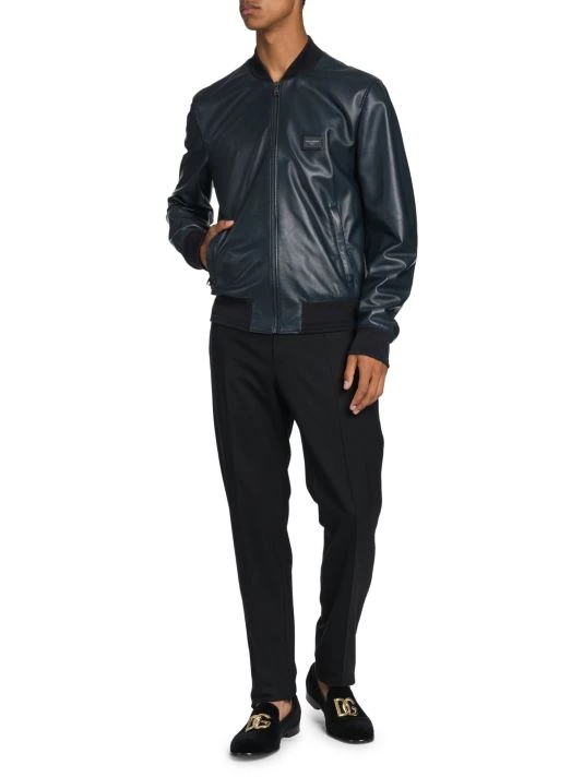 DOLCE&GABBANA Zip-Up Leather Bomber Jacket For Men 4 DOLCE&GABBANA Zip-Up Leather Bomber Jacket For Men - Image 2