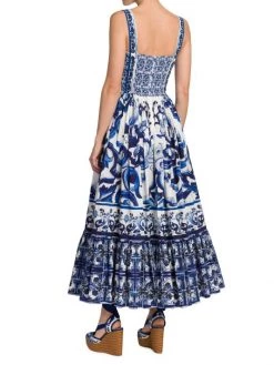 DOLCE&GABBANA Blu Mediterraneo Painterly Fit & Flare Maxi Dress -Deals DOLCE&GABBANA Store unnamed file 1279