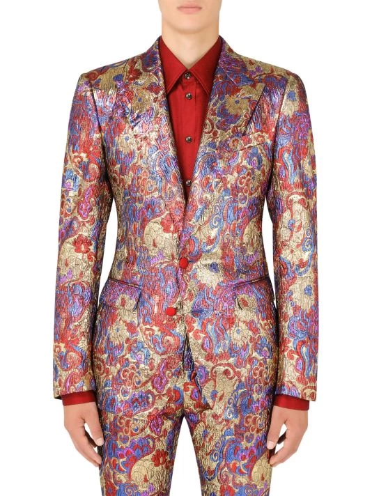 DOLCE&GABBANA Jacquard Single-Breasted Jacket For Men 5 DOLCE&GABBANA Jacquard Single-Breasted Jacket For Men - Image 3