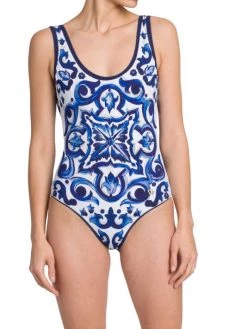 DOLCE&GABBANA Blu Mediterraneo Olimpionic Painterly One-Piece Swimsuit -Deals DOLCE&GABBANA Store unnamed file 1288