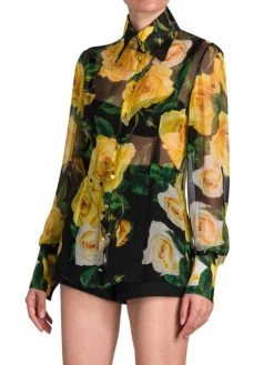 DOLCE&GABBANA Semi-Sheer Floral Shirt -Deals DOLCE&GABBANA Store unnamed file 1299