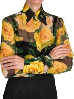 DOLCE&GABBANA Semi-Sheer Floral Shirt -Deals DOLCE&GABBANA Store unnamed file 1301