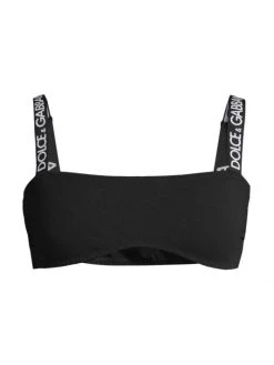 DOLCE&GABBANA Logo Straps Pullover Bra Optical White