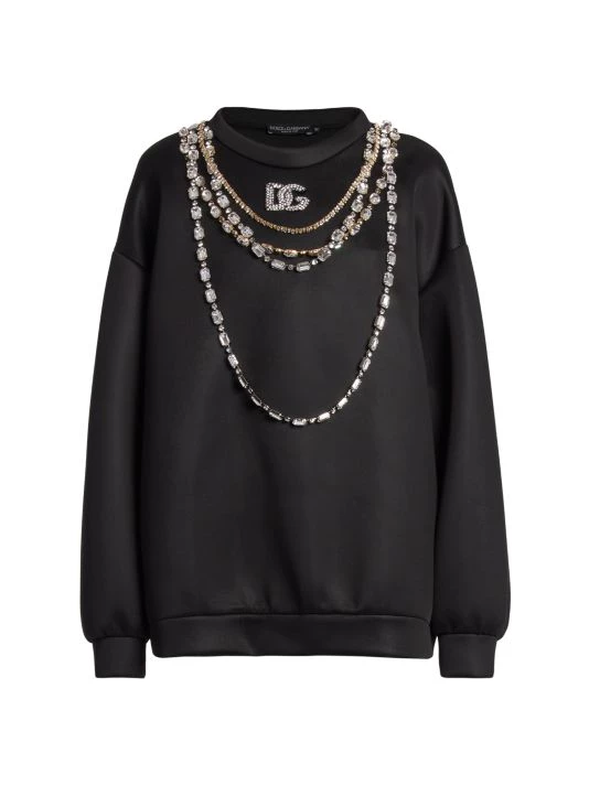 DOLCE&GABBANA Crystal-Embellished Chain & Logo Top 3 DOLCE&GABBANA Crystal-Embellished Chain & Logo Top