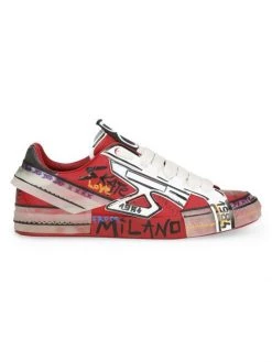 DOLCE&GABBANA Graphic Text Skate Sneakers For Men