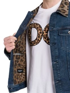 DOLCE&GABBANA Leopard Collar Denim Jacket For Men -Deals DOLCE&GABBANA Store unnamed file 132