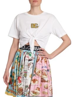 DOLCE&GABBANA Capri Knotted Logo-Embroidered T-Shirt -Deals DOLCE&GABBANA Store unnamed file 1325