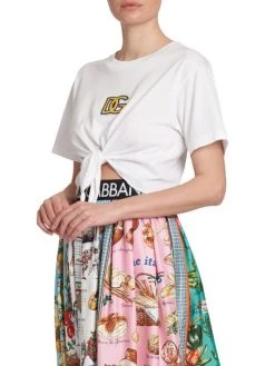 DOLCE&GABBANA Capri Knotted Logo-Embroidered T-Shirt -Deals DOLCE&GABBANA Store unnamed file 1326