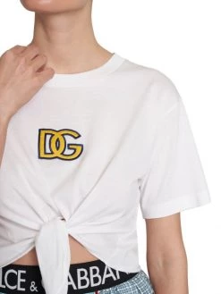 DOLCE&GABBANA Capri Knotted Logo-Embroidered T-Shirt -Deals DOLCE&GABBANA Store unnamed file 1328