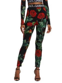 DOLCE&GABBANA Logo Waist & Floral-Print Leggings -Deals DOLCE&GABBANA Store unnamed file 1363