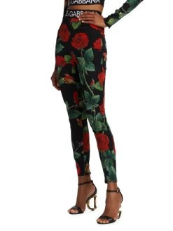 DOLCE&GABBANA Logo Waist & Floral-Print Leggings -Deals DOLCE&GABBANA Store unnamed file 1364