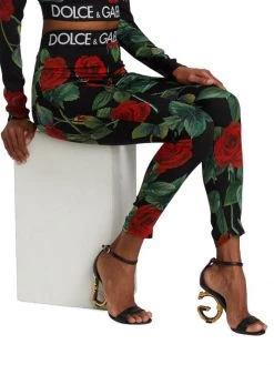 DOLCE&GABBANA Logo Waist & Floral-Print Leggings -Deals DOLCE&GABBANA Store unnamed file 1366