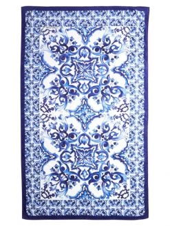 DOLCE&GABBANA Blu Mediterraneo Large Painterly-Print Towel
