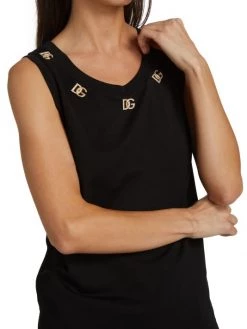 DOLCE&GABBANA Metal & Crystal-Embellished Logo Tank -Deals DOLCE&GABBANA Store unnamed file 137