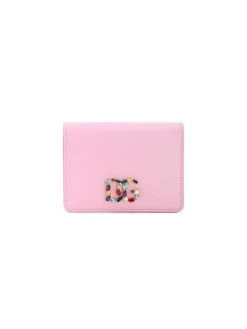 DOLCE&GABBANA Multicolor Stone DG Bi-Fold Leather Wallet Nero