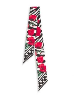 DOLCE&GABBANA Zebra & Peony Silk Twilly
