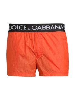 DOLCE&GABBANA Logo Waistband Swim Trunks For Men