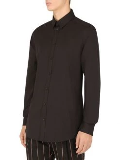 DOLCE&GABBANA Long-Sleeve Stretch Cotton Shirt For Men -Deals DOLCE&GABBANA Store unnamed file 1451