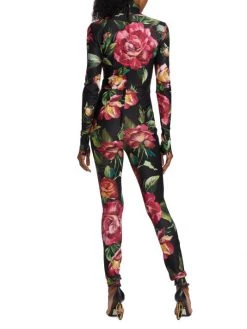 DOLCE&GABBANA Floral Body-Con Turtleneck Jumpsuit -Deals DOLCE&GABBANA Store unnamed file 1482