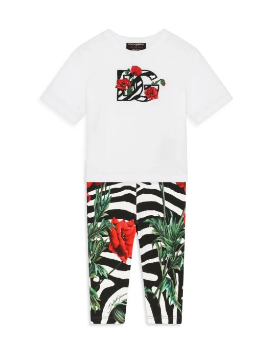 DOLCE&GABBANA Baby Girl's Papaveri Floral Leggings For Kids 4 DOLCE&GABBANA Baby Girl's Papaveri Floral Leggings For Kids - Image 2