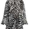 DOLCE&GABBANA Zebra Print Silk Chiffon Minidress