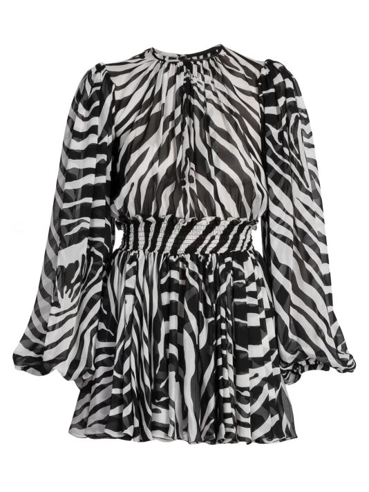 DOLCE&GABBANA Zebra Print Silk Chiffon Minidress 3 DOLCE&GABBANA Zebra Print Silk Chiffon Minidress