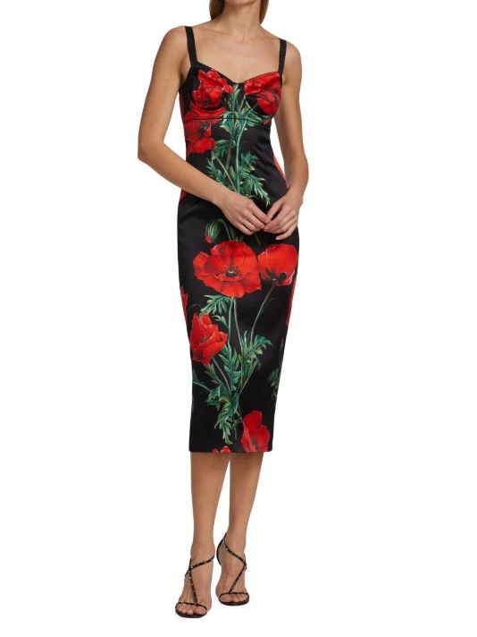 DOLCE&GABBANA Painterly Floral Knee-Length Dress 4 DOLCE&GABBANA Painterly Floral Knee-Length Dress - Image 2