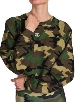 DOLCE&GABBANA Camo Crystal Logo Cropped Sweatshirt -Deals DOLCE&GABBANA Store unnamed file 1547