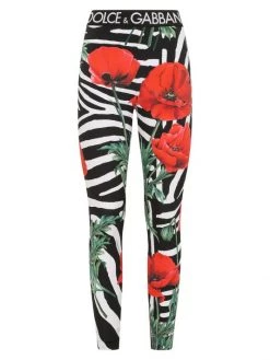 DOLCE&GABBANA Poppy & Zebra-Print Leggings