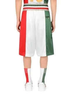 DOLCE&GABBANA Tricolor Satin Pull-On Shorts For Men -Deals DOLCE&GABBANA Store unnamed file 1590