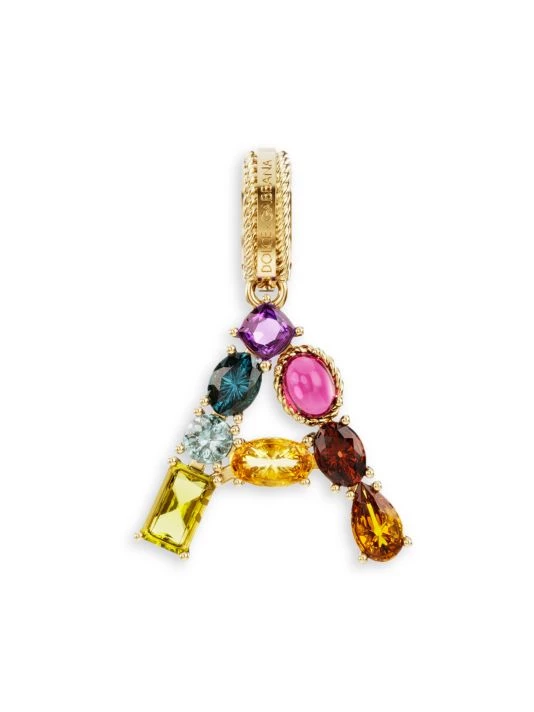 DOLCE&GABBANA Rainbow Alphabet 18K Yellow Gold & Multi Gemstone Initial A Charm 3 DOLCE&GABBANA Rainbow Alphabet 18K Yellow Gold & Multi Gemstone Initial A Charm