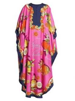DOLCE&GABBANA Capri Silk Painterly Fruit Kaftan