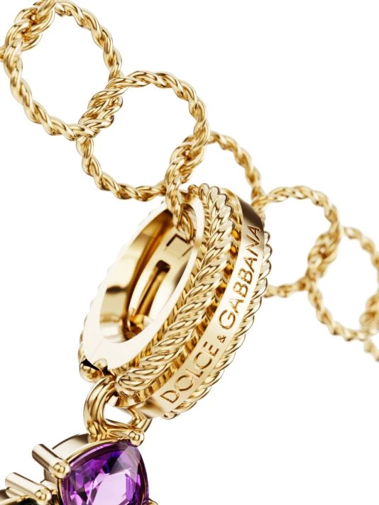 DOLCE&GABBANA Rainbow Alphabet 18K Yellow Gold & Multi Gemstone Initial A Charm 5 DOLCE&GABBANA Rainbow Alphabet 18K Yellow Gold & Multi Gemstone Initial A Charm - Image 3