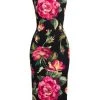 DOLCE&GABBANA Floral Silk Midi Sheath Dress