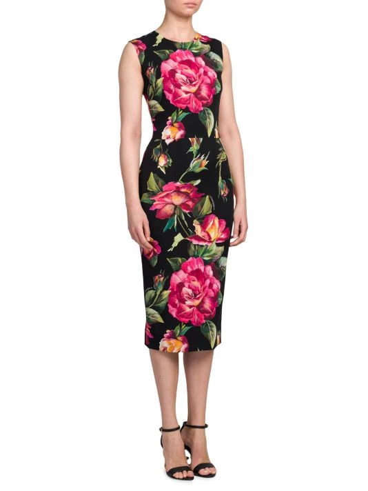 DOLCE&GABBANA Floral Silk Midi Sheath Dress 6 DOLCE&GABBANA Floral Silk Midi Sheath Dress - Image 4