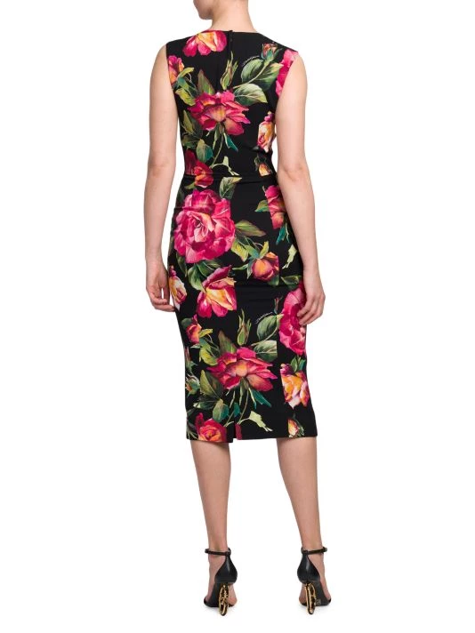 DOLCE&GABBANA Floral Silk Midi Sheath Dress 7 DOLCE&GABBANA Floral Silk Midi Sheath Dress - Image 5